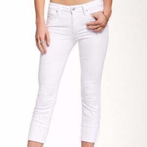 Joe’s Cuffed Crop Mid-Rise Skinny Jeans - White